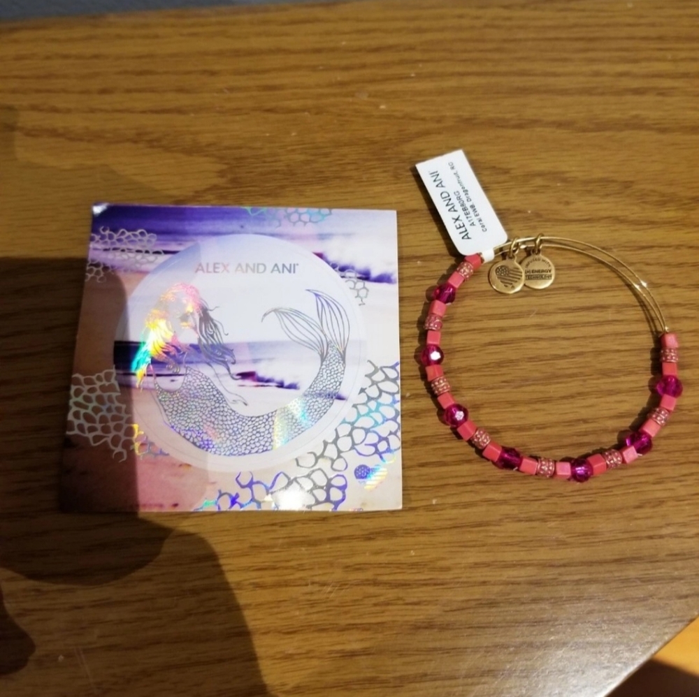 Alex and Ani Dragonfruit expandable wire bangle
